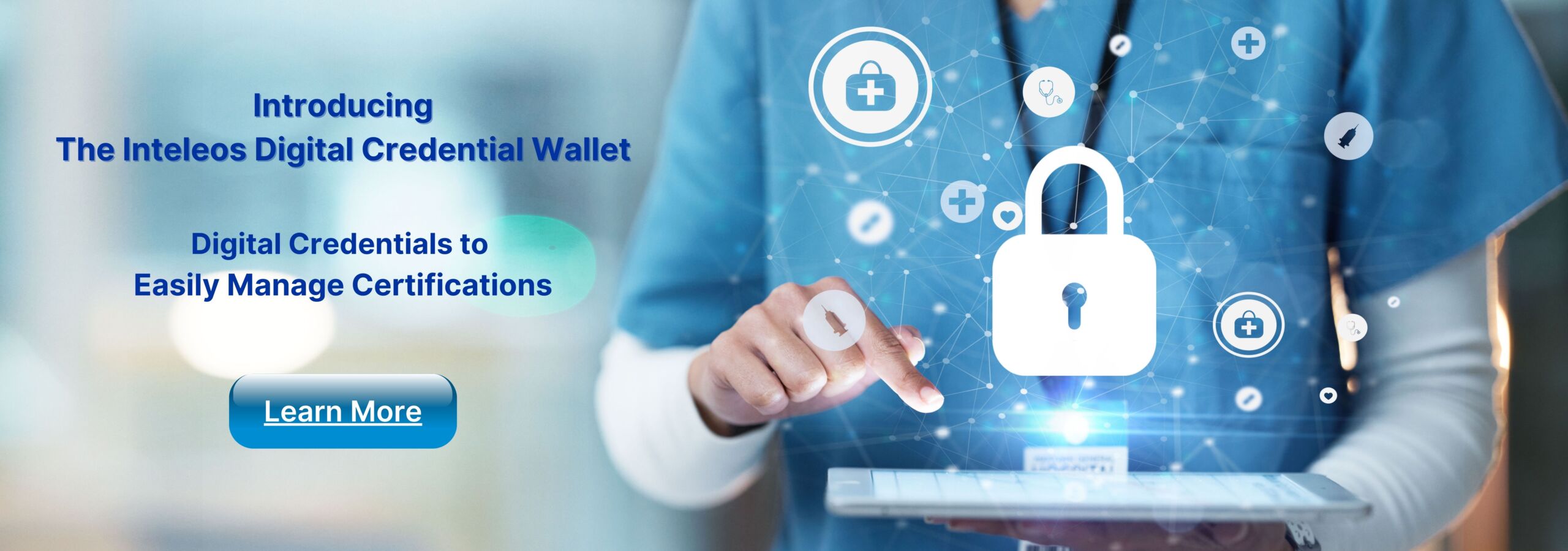 Promotional image for the Inteleos Digital Credential Wallet